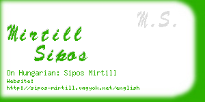 mirtill sipos business card